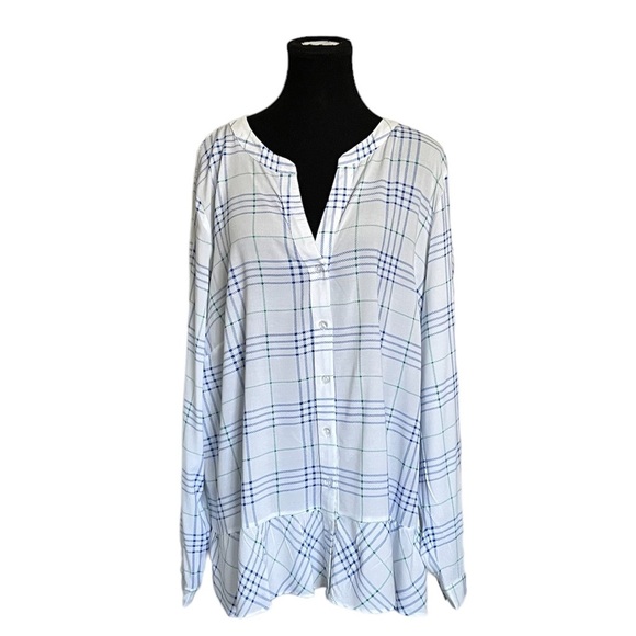 DC Jeans button up plaid Top Size 1X - Picture 1 of 11